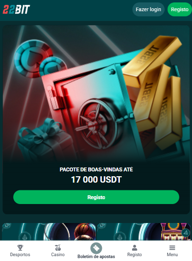 Bónus de boas-vindas e promoções no 22BIT