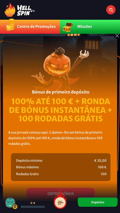Como reclamar o bónus HellSpin (PT)