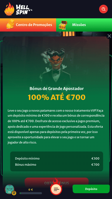 Welcome bonus Hellspin